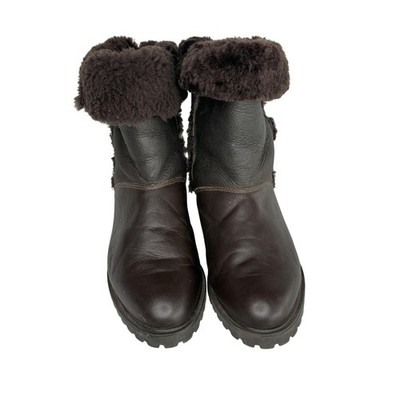 La Canadienne Boots Womens Size 11 Brown Leather Shearling Fur Lined Winter