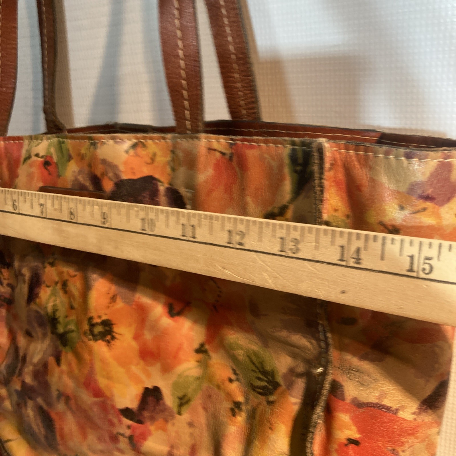 Patricia Nash Toscano Italian Leather Tote Feathe… - image 9