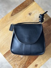 Coach Vintage Leather Crossbody Bag Black Made in USA Good Condition