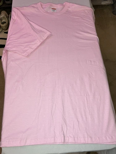 Grand t shirt Supreme Blank pré rétréci fabriqué aux États Unis 100 % coton rose 2xl xxl