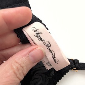 Agent Provocateur Black Mesh Balconette Bra Neon Trim Bows Size 32A Coquette