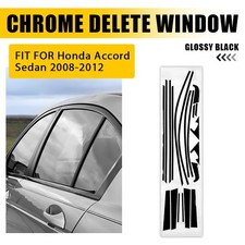 1set For Honda Accord 2008-2012 Gloss Black Window Overlay Cover Trim Left Right