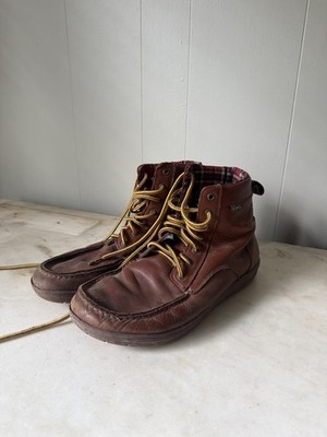 Lems Boulder Boot Leather Boots Mens Size 11 Brown Russet Plaid Lined