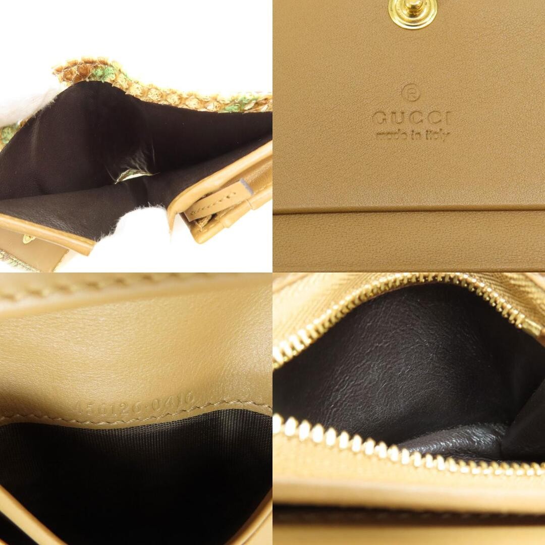 Gucci Python Wallet Bifold Coin Pocket Brown Rept… - image 7