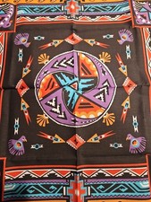 Vintage Native Tribal Wamcraft Bandana USA Blue And Black