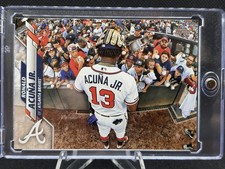 2020 Topps Ronald Acuna #150 Signing Autographs Image Variation Short Print SP