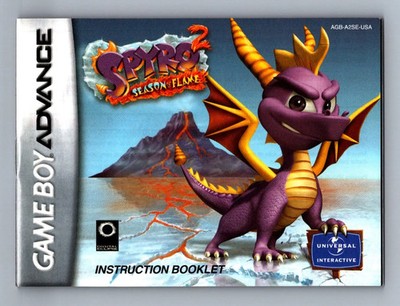 Spyro 2 Season Of Flame GameBoy Advance [GBA] - MANUAL ONLY - No Game