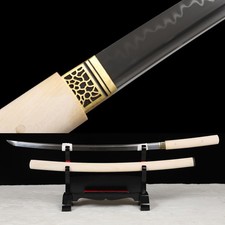 Japanese Samurai Shirasaya Sword Katana Clay Tempered T10 Steel Razor Sharp