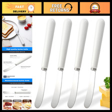 Stainless Steel Butter Spreader Knife Set - 4 Pack with Porcelain Handles for Ch
