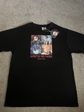 Kimetsu no Yaiba Mugen Train Anime T-Shirt Black L Printed Graphic Cotton