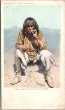 c1900s Arizona Native Americana Postcard "MOKI INDIAN CIGARETTE SMOKER" Unused