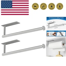 Paper Towel Holder - Self-Adhesive or Drilling, Brushed Nickel Wall Mounted R...