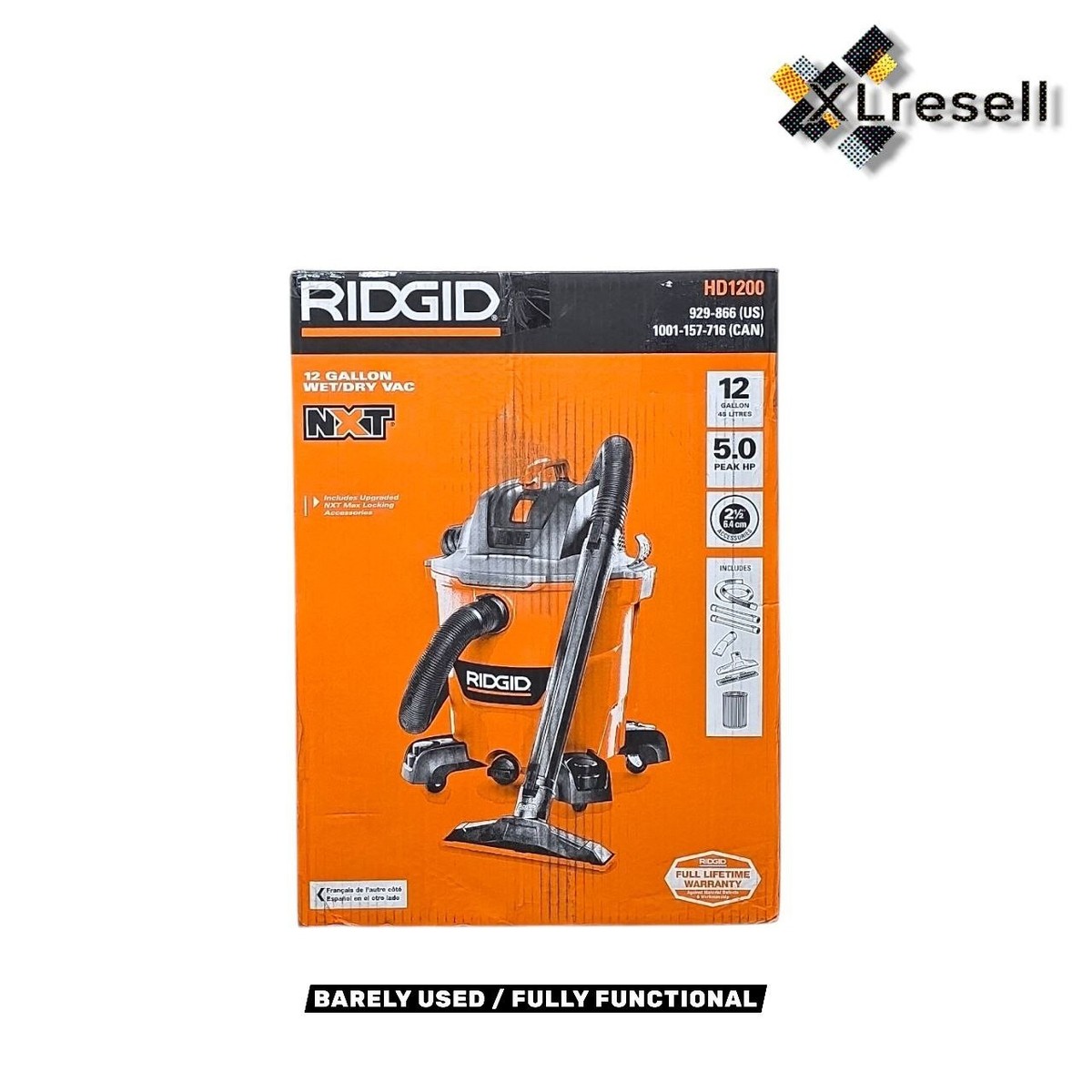Ridgid 12 Gallon 5.0 Peak HP NXT Shop Vacuum Wet Dry Vac with