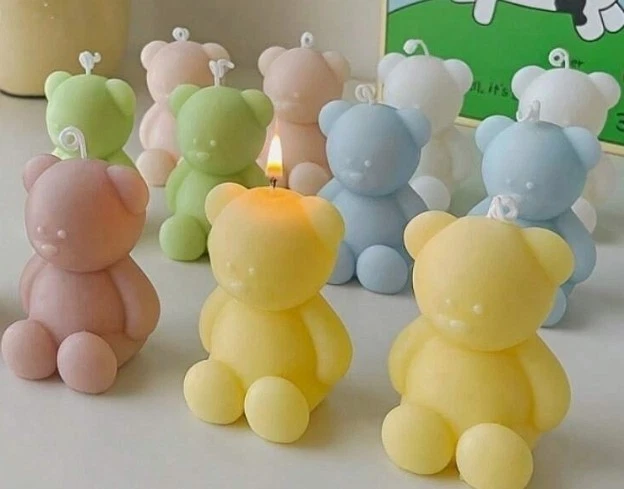 Stampi in Silicone 3D per Orsetti, Stampo per Candela a Forma Di Orso  - Immagine 2 di 3