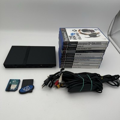 PlayStation 2 Slim mit, Speicherkarte, TV Kabel & Spielen