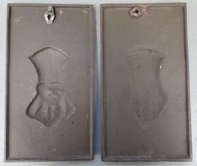 Vintage Garden King & Garden Queen Cast Iron Garden Plaque Pair