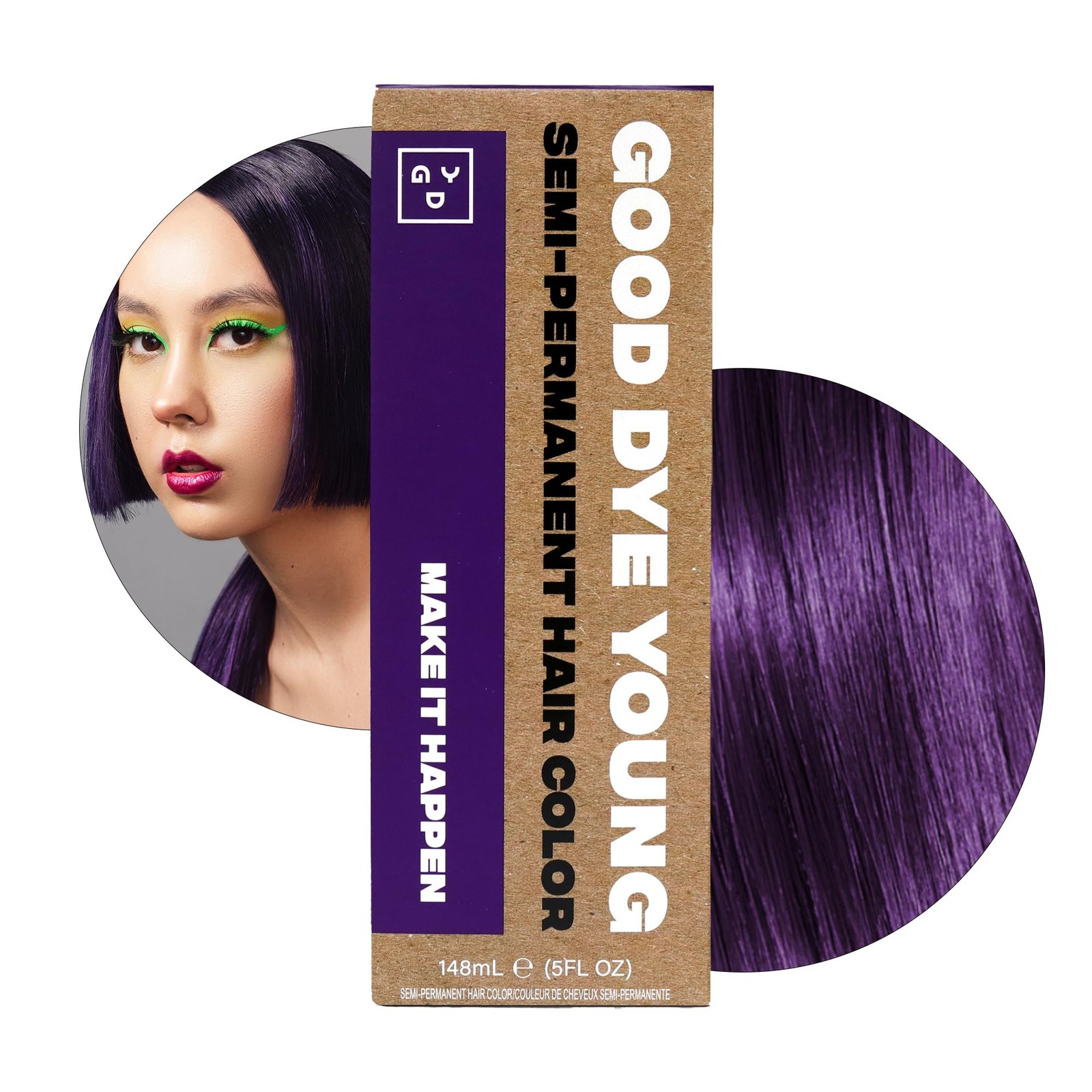 Semi-Permanent Hair Color, Vegan and Cruelty-Free Purple Hair Dye, Last up to...