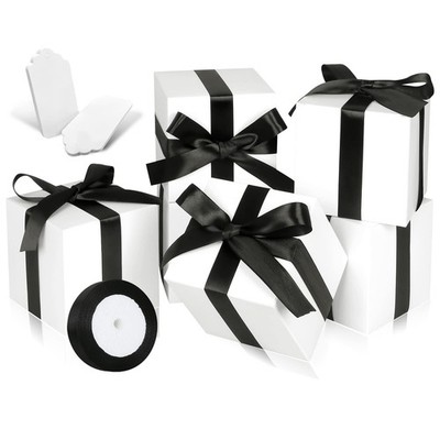 100 Pack Small Gift Boxes, 2x2x2 Inches Favor Boxes White Paper Gift Boxes wi...
