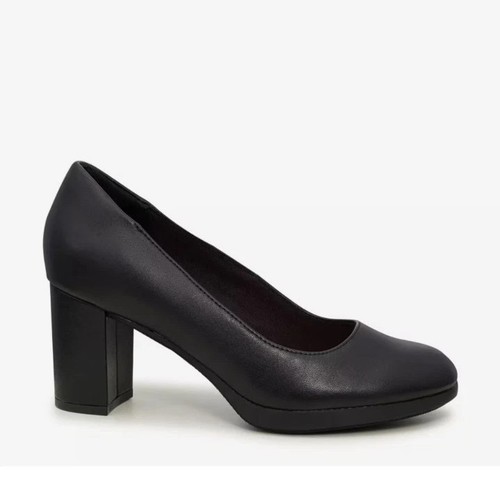 Clarks Bayla Skip Pumps schwarz Leder eleganter Absatz Größe 7,5M neu 99 $ - Bild 2 von 14