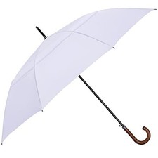 Wooden J-Handle Umbrella, 54/62 / 68 inch, UV 54 Black-pack-of-2 white