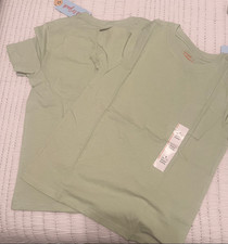 Cat Jack Boys 2-Pack Pocket T-Shirts Size S 6/7 Green Short Sleeve NEW with