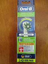 10 PACK NEW ORAL B WHITE TOOTHBRUSH HEADS CROSS ACTION