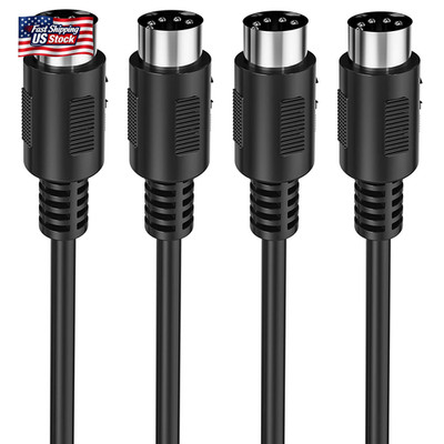 Mellbree MIDI Cable, 2-Pack 1-Feet Male to Male 5-Pin MIDI Cable Compatible with