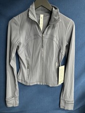 LULULEMON Define Cropped Jacket Grey Nulu Size 6 Silver Zipper