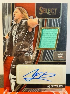 2022 WWE Select AJ Styles Prizm Used Patch Relic Auto /199 SP NJPW TNA HOF