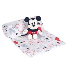 Lambs  Ivy Disney Baby Mickey Mouse Muslin Swaddle Blanket  Plush Gift Set