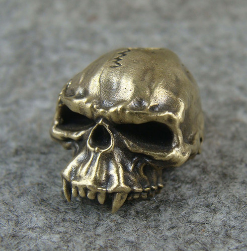 Tejido a mano Calavera Paracord Cuchillo Cordón Latón Sólido Cuentas Llaveros Colgante GH151 - Imagen 5 de 5