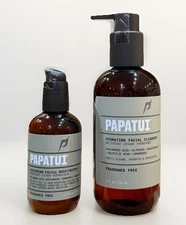 Papatui Men's Hydrating & Exfoliating Facial Cleanser & Moisturizer Lot Of 2 New