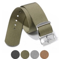 20mm One Piece Nylon Canvas Watch Strap Band Replacement Wristband Sports Band