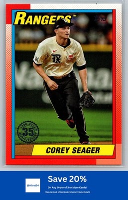 2025 Topps #T90-4 Corey Seager 1990 Topps Baseball 35th