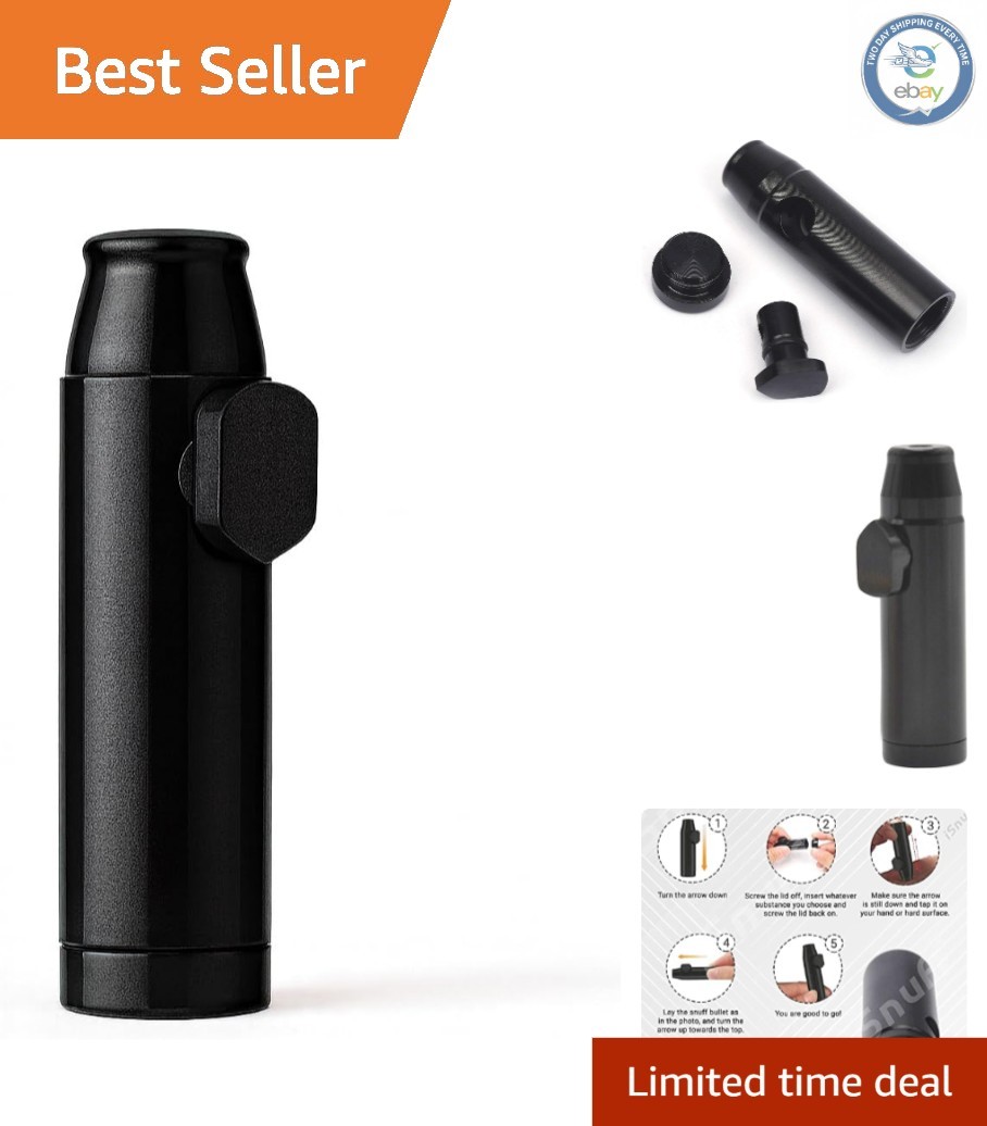 High-Quality Aluminum Spice Storage Dispenser - 2'' Tall, Sleek Black Design