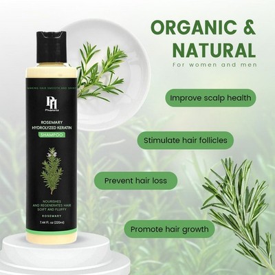 PH Bio-Rosmarin-Haarwuchs-Shampoo 220 g für Frauen und Männer Natürlich heiß