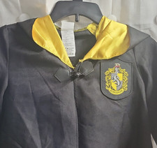 Harry Potter Hufflepuff Hooded Robe 4-6 Black Yellow Polyester