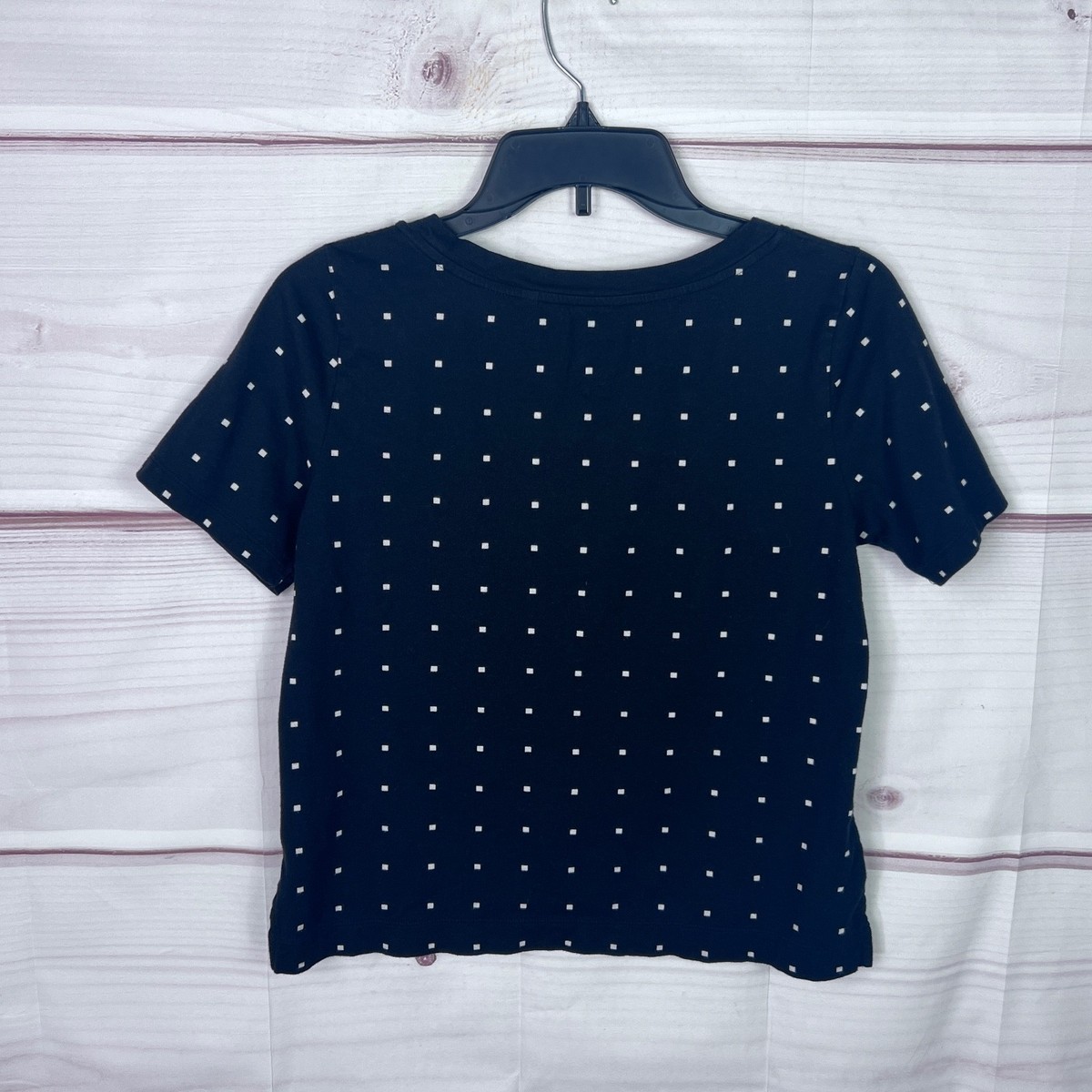 Uniqlo Sprz NY Top Womens S Black Polka Dot T-Shirt MOMA Tee Short