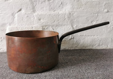 Large & Very Heavy Antique Copper Pan - 3.2kg - Kitchenalia