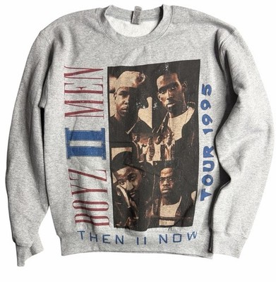 Boyz II Men Then II Now Tour Crewneck Sweatshirt Gray Graphic Men s Small