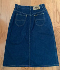 Vintage Lee Denim Skirt Womens Size 11 Blue Western USA Made