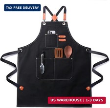 Chef Cotton Canvas Apron for Men Women with Pockets Cross Back Design-Comforta