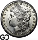 1887 -S Morgan Silver Dollar Coin, Flashy Near Gem BU++