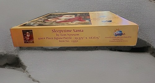 SLEEPYTIME SANTA Tom Newsom 500+ Jigsaw Puzzle Sunsout - Picture 7 of 8