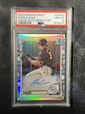 OWEN CAISSIE 2020 Bowman Chrome Refractor Auto 392/499 PSA 10 Gem