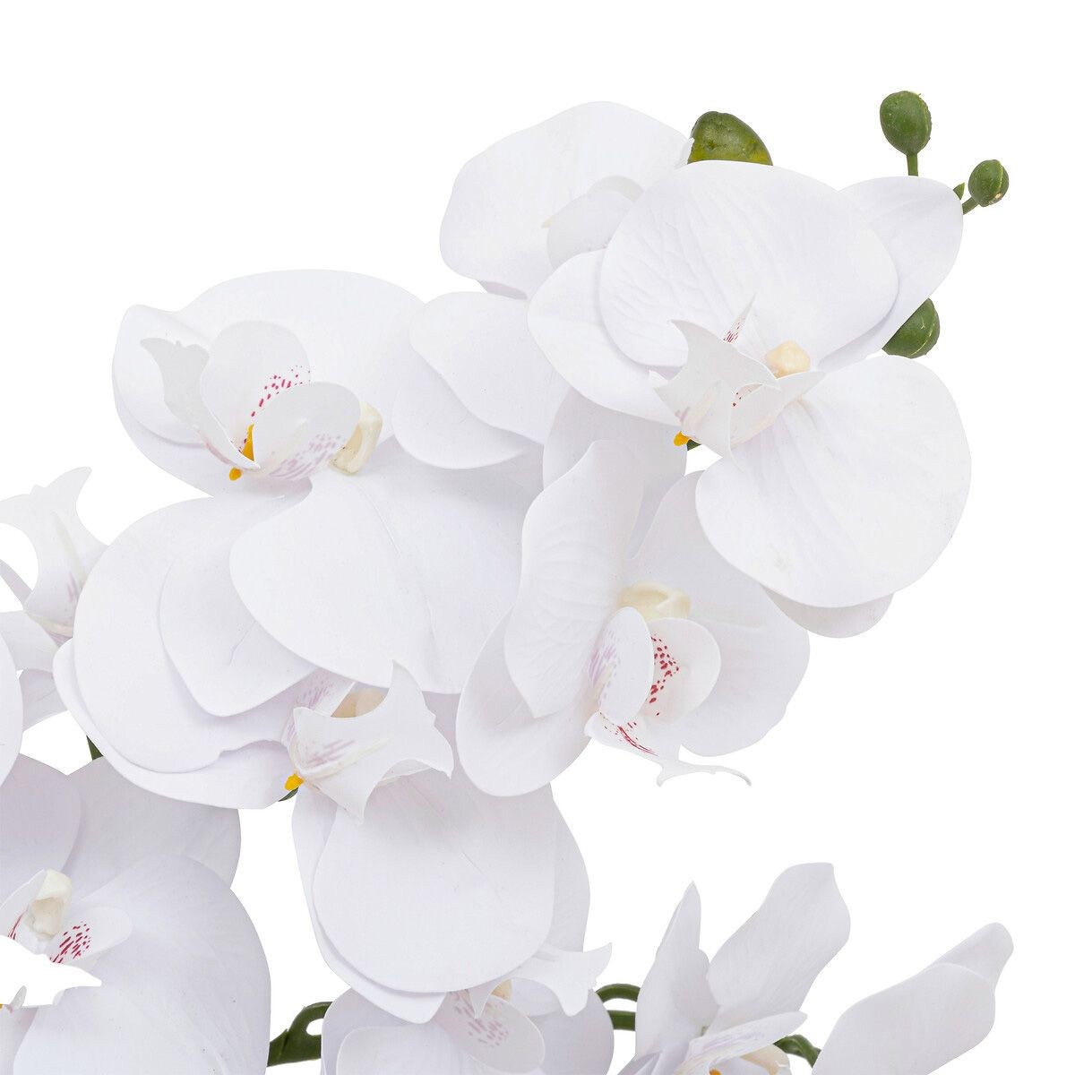 Orchidée artificielle haut de gamme Dena 65cm blanche sous pot élégant