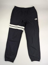 Image of Lacoste Mens Joggers Flocked Fleece Track Pants In Navy Blue Size UK Medium (4)