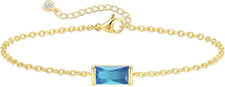 Birthstone Gold Bracelets for Women Non Tarnish Trendy Dainty 14K Gold Plated Br