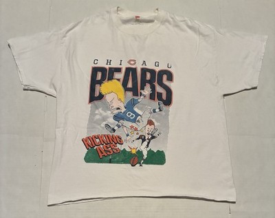 Vintage Chicago Bears Beavis Butthead Football Tshirt White Size XL  RARE