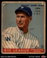 1933 Goudey #134 Sam Rice Senators HOF 1 - POOR